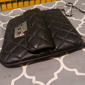 MK Leather Black Quilted W.Chain Bag